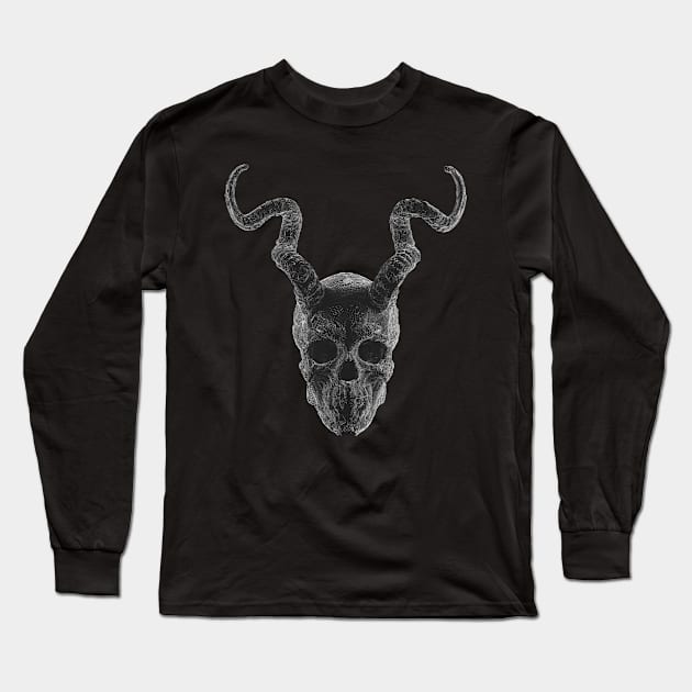 RISE OF HUNTER SKULL WITH HORNS Long Sleeve T-Shirt by gigigvaliaart